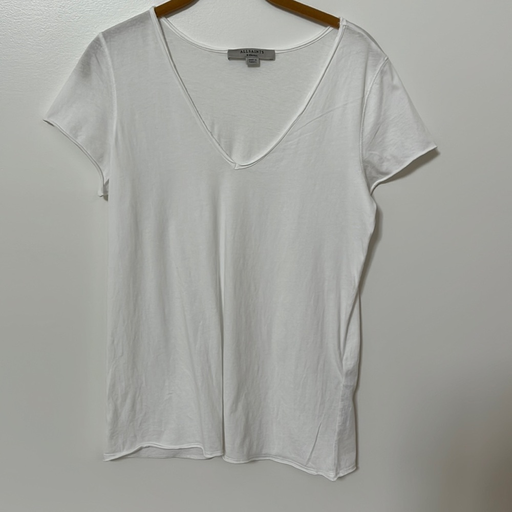 All Saints white v-neck tee size XS
